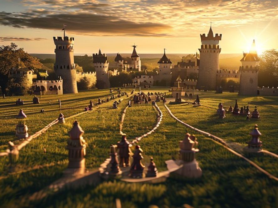 A kingdom at its height across the landscape